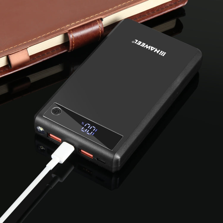 HAWEEL DIY 6 x 18650 Akku 24W Schnelllade-Powerbank-Gehäuse mit Display, ohne Akku, 6 x 18650 Akku