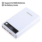 HAWEEL DIY 6 x 18650 Akku 24W Schnelllade-Powerbank-Gehäuse mit Display, ohne Akku, 6 x 18650 Akku