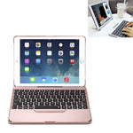F611 Abnehmbares Buntes Hintergrundbeleuchtetes Aluminium-Rückteil Kabelloses Bluetooth Keyboard Tablet-Hülle für iPad Air 2 / 9,7 (2018) / 9,7 Zoll (2017) / Air / Pro 9,7 Zoll