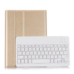 Abnehmbares Bluetooth Keyboard + Horizontal Klappbare Leder-Tablet-Hülle mit Halter für iPad Pro 9,7 Zoll, iPad Air, iPad Air 2, iPad 9,7 Zoll (2017), iPad 9,7 Zoll (2018), A07 Blau, A07 Roségold, A07 Schwarz, A07 Gold