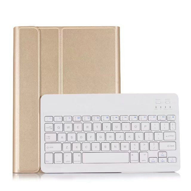 Abnehmbares Bluetooth Keyboard + Horizontal Klappbare Leder-Tablet-Hülle mit Halter für iPad Pro 9,7 Zoll, iPad Air, iPad Air 2, iPad 9,7 Zoll (2017), iPad 9,7 Zoll (2018), A07 Blau, A07 Roségold, A07 Schwarz, A07 Gold