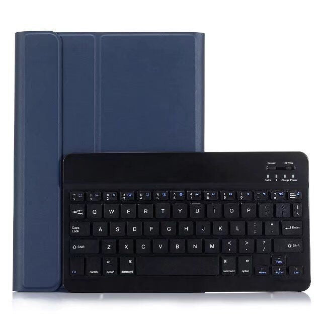 Abnehmbares Bluetooth Keyboard + Horizontal Klappbare Leder-Tablet-Hülle mit Halter für iPad Pro 9,7 Zoll, iPad Air, iPad Air 2, iPad 9,7 Zoll (2017), iPad 9,7 Zoll (2018), A07 Blau, A07 Roségold, A07 Schwarz, A07 Gold
