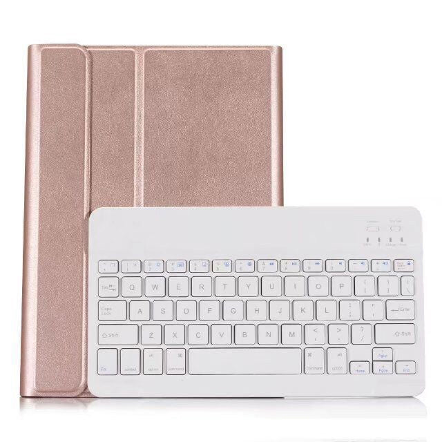 Abnehmbares Bluetooth Keyboard + Horizontal Klappbare Leder-Tablet-Hülle mit Halter für iPad Pro 9,7 Zoll, iPad Air, iPad Air 2, iPad 9,7 Zoll (2017), iPad 9,7 Zoll (2018), A07 Blau, A07 Roségold, A07 Schwarz, A07 Gold