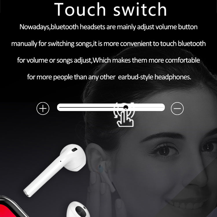 i9 Touch Wireless TWS Sport Beidseitiges Stereo Bluetooth 5.0 Headset mit Ladekoffer, Touch-Version, Touch-Version