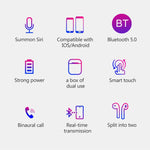 i9 Touch Wireless TWS Sport Beidseitiges Stereo Bluetooth 5.0 Headset mit Ladekoffer, Touch-Version, Touch-Version