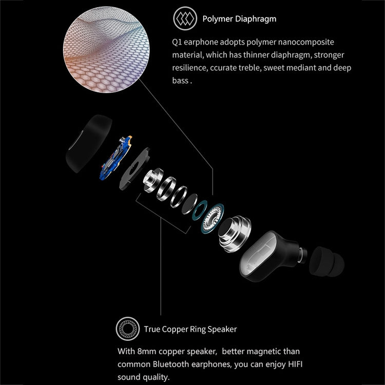 Q1 TWS Bluetooth 5.0 Binaurales Stereo Wireless Sport Bluetooth Ohrhörer
