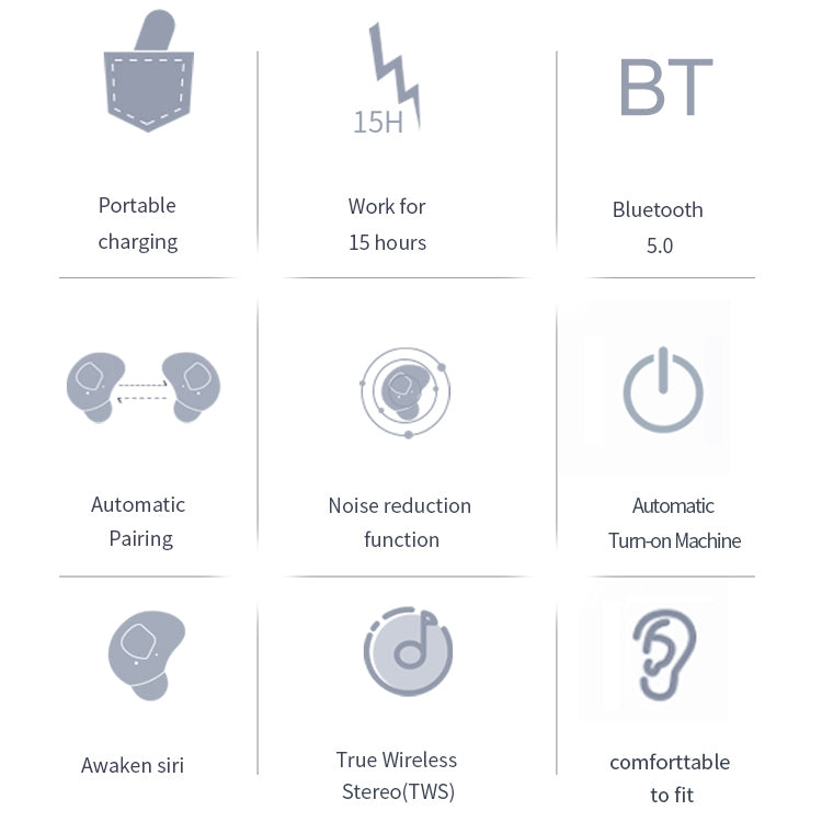 Q2 TWS Bluetooth 5.0 Binaurales Stereo Wireless Sport Bluetooth Ohrhörer