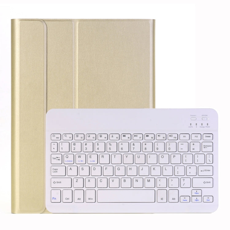 A102 Für iPad 10,2 Zoll Ultraleichtes Abnehmbares Bluetooth Keyboard Leder-Tablet-Hülle mit Ständerfunktion, Gold, Roségold, Schwarz, Dunkelblau
