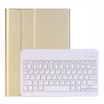 A102 Für iPad 10,2 Zoll Ultraleichtes Abnehmbares Bluetooth Keyboard Leder-Tablet-Hülle mit Ständerfunktion, Gold, Roségold, Schwarz, Dunkelblau