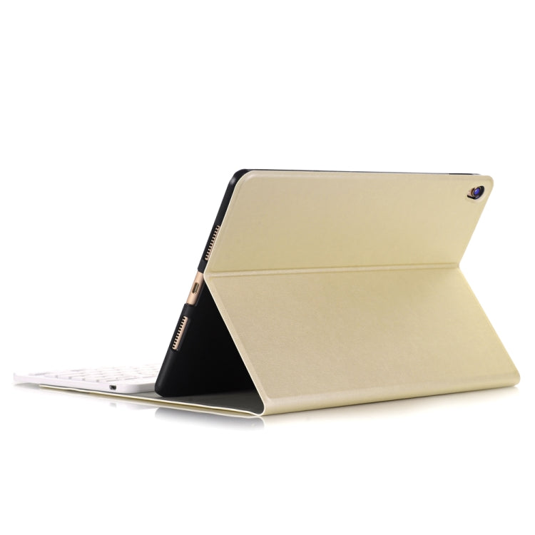 A102 Für iPad 10,2 Zoll Ultraleichtes Abnehmbares Bluetooth Keyboard Leder-Tablet-Hülle mit Ständerfunktion, Gold, Roségold, Schwarz, Dunkelblau