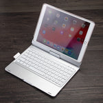 F102AS Für iPad 10,2 Zoll Bunt Hintergrundbeleuchtetes Drehbares Bluetooth Keyboard Leder-Tablet-Hülle mit Stiftschacht-Funktion