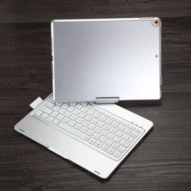 F102AS Für iPad 10,2 Zoll Bunt Hintergrundbeleuchtetes Drehbares Bluetooth Keyboard Leder-Tablet-Hülle mit Stiftschacht-Funktion