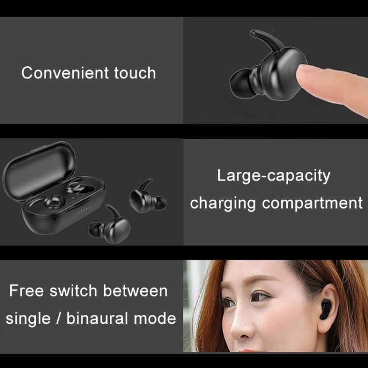 TWS-4 IPX5 wasserdichter Bluetooth 5.0 Touch Kabelloser Bluetooth-Kopfhörer mit Ladebox, unterstützt HD-Anruf & Sprachansagen, TWS-4