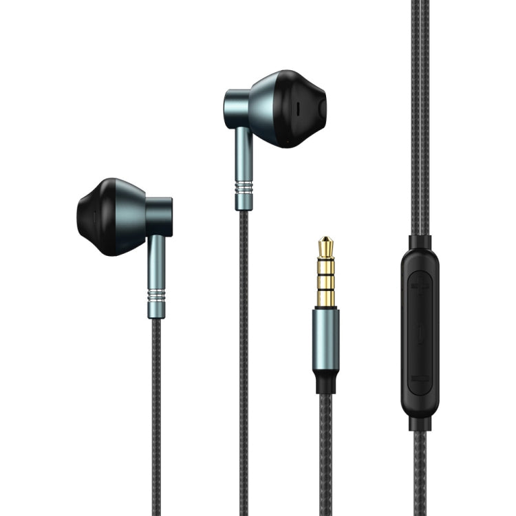 REMAX RM-201 In-Ear Stereo Metall Musik-Kopfhörer mit Kabelsteuerung + Mikrofon, Unterstützt Freisprechen