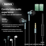 REMAX RM-201 In-Ear Stereo Metall Musik-Kopfhörer mit Kabelsteuerung + Mikrofon, Unterstützt Freisprechen