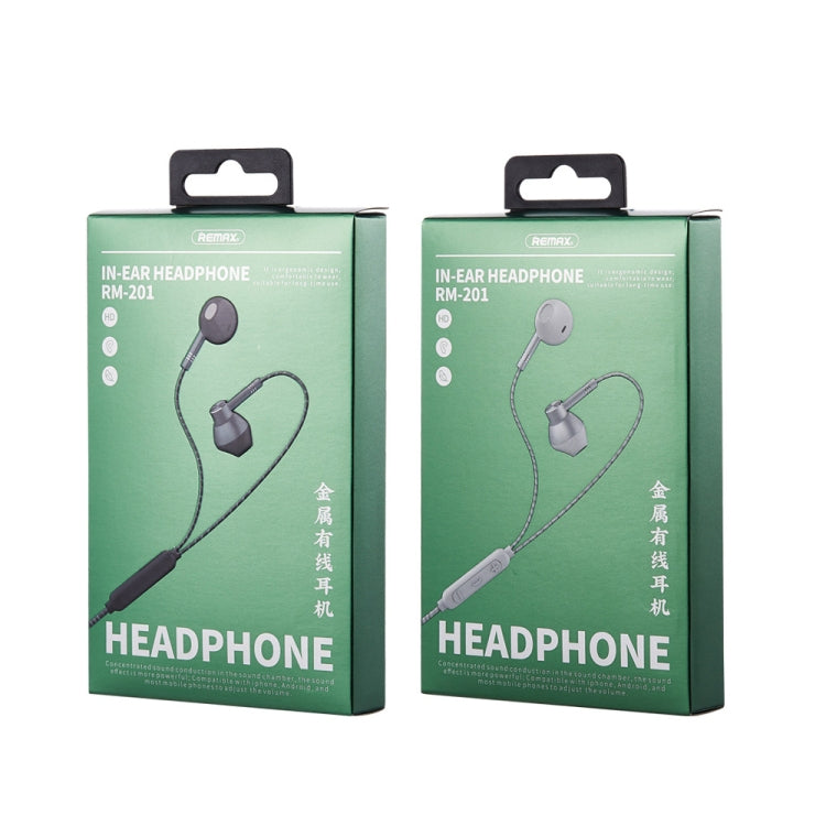 REMAX RM-201 In-Ear Stereo Metall Musik-Kopfhörer mit Kabelsteuerung + Mikrofon, Unterstützt Freisprechen