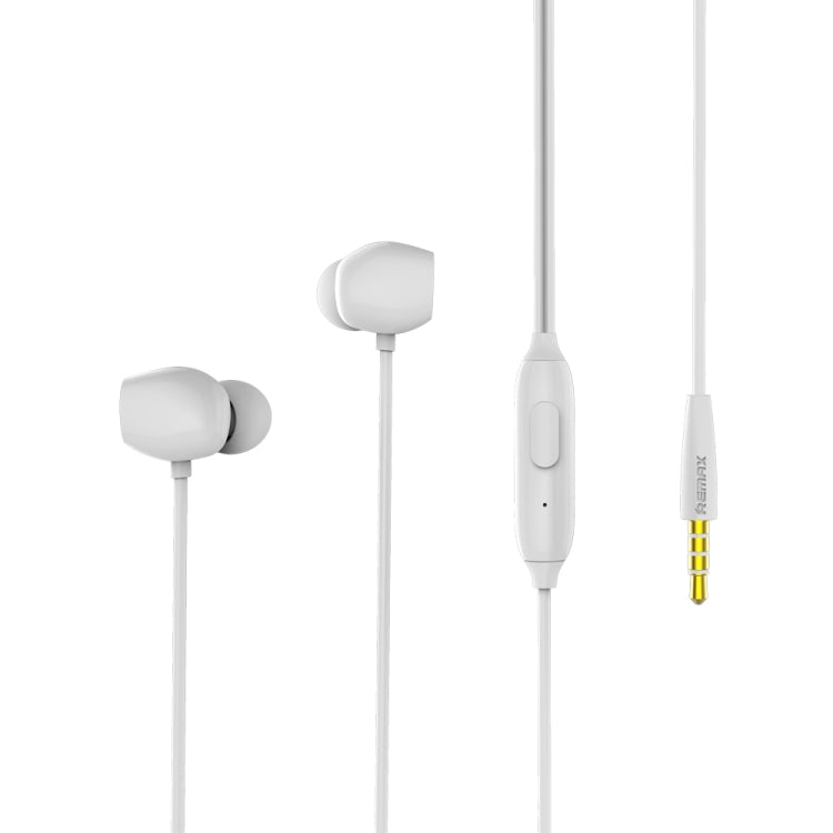REMAX RM-550 3,5mm Goldkontakt In-Ear Stereo Musik-Kopfhörer mit Kabelsteuerung + Mikrofon, Unterstützt Freisprechen