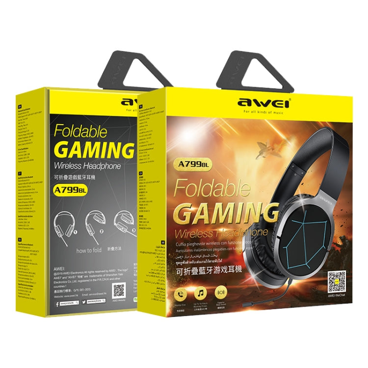 awei A799BL Bluetooth 5.0 Faltbares Kopfmontiertes Bluetooth Gaming-Headset