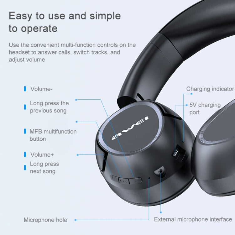 AWEI A770BL Bluetooth 5.0 Stereo Kabelloses Bluetooth-Headset