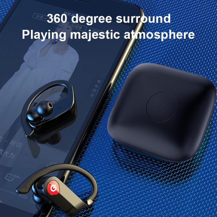 Q83 Kabelloser Ohrbügel-Sport Bluetooth Ohrhörer mit Ladestation, unterstützt Drei-Bildschirm LED Stromanzeige & Powerbank, Q83