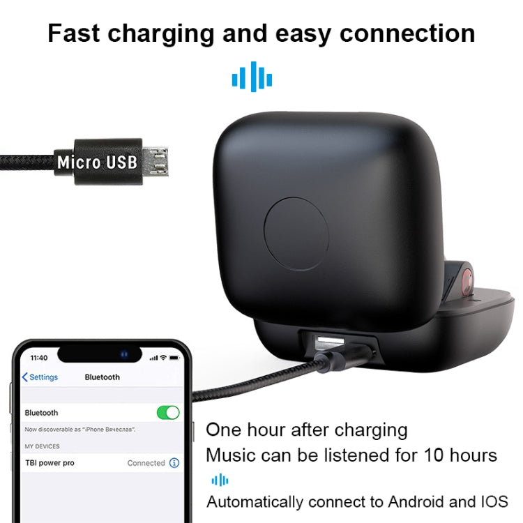 Q83 Kabelloser Ohrbügel-Sport Bluetooth Ohrhörer mit Ladestation, unterstützt Drei-Bildschirm LED Stromanzeige & Powerbank, Q83