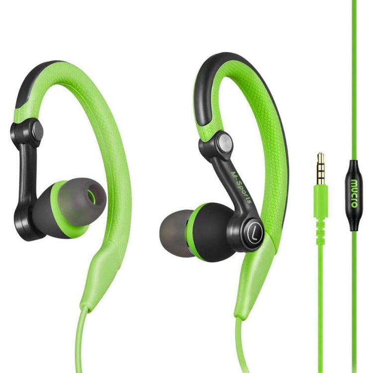Mucro MB-232 Lauf-In-Ear Sport Ohrhörer mit Ohrbügel Kabelgebundene Stereo-Kopfhörer für Joggen und Fitnessstudio