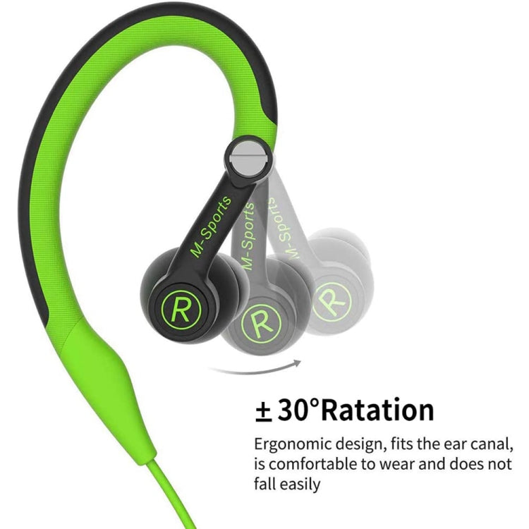 Mucro MB-232 Lauf-In-Ear Sport Ohrhörer mit Ohrbügel Kabelgebundene Stereo-Kopfhörer für Joggen und Fitnessstudio