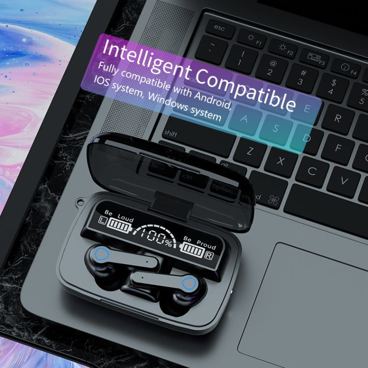 M19 Bluetooth 5.1 TWS Digitalanzeige Kabellose Bluetooth-Kopfhörer mit Ladebox, Unterstützt Touch & Siri & Batteriestatusanzeige