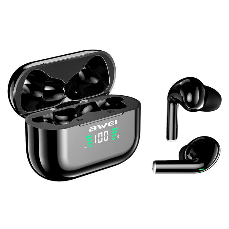 awei T29P Bluetooth V5.0 LED Digitalanzeige True Wireless Sport IPX4 Wasserdichte TWS Kopfhörer mit Ladecase