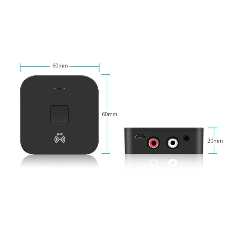 B11 Bluetooth 5.0 Empfänger AUX NFC zu 2 x RCA Audio-Adapter, B11