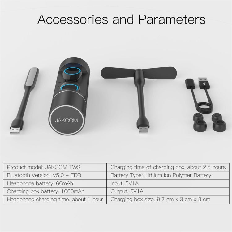 JAKCOM TWS Bluetooth 5.0 Multifunktionales wasserdichtes kabelloses Bluetooth-Headset
