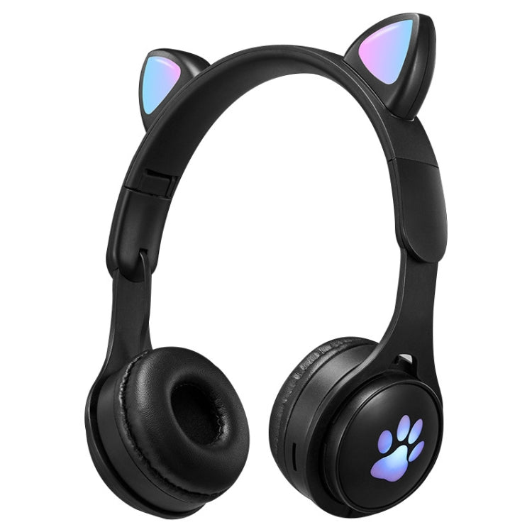 B30 Katzenpfote Katzenohren Bunt Leuchtendes Faltbares Bluetooth Headset mit 3,5mm Klinke & TF-Kartensteckplatz