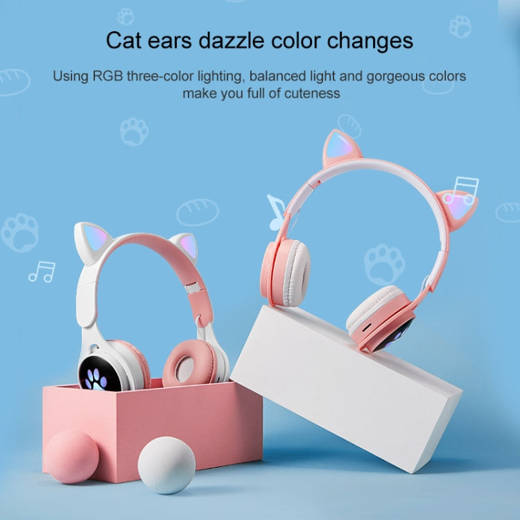 B30 Katzenpfote Katzenohren Bunt Leuchtendes Faltbares Bluetooth Headset mit 3,5mm Klinke & TF-Kartensteckplatz