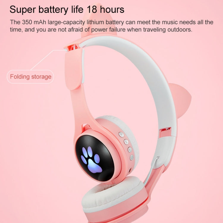 B30 Katzenpfote Katzenohren Bunt Leuchtendes Faltbares Bluetooth Headset mit 3,5mm Klinke & TF-Kartensteckplatz