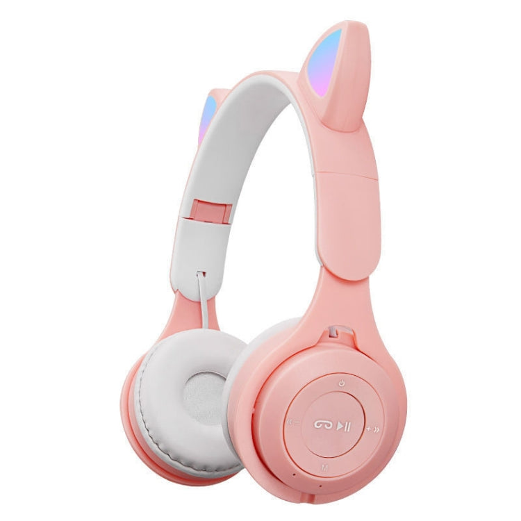M6 Leuchtende Katzenohren Zweifarbiges Faltbares Bluetooth Headset mit 3,5mm Klinke & TF-Kartensteckplatz, Zweifarbig Pink, Zweifarbig Blau, Zweifarbig Lila, Zweifarbig Weiß