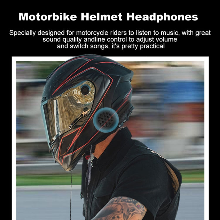 T33 3,5mm Schnittstellen Musik-Anruf Motorradhelm Kabelgebundene Kopfhörer, Länge: 1,2m