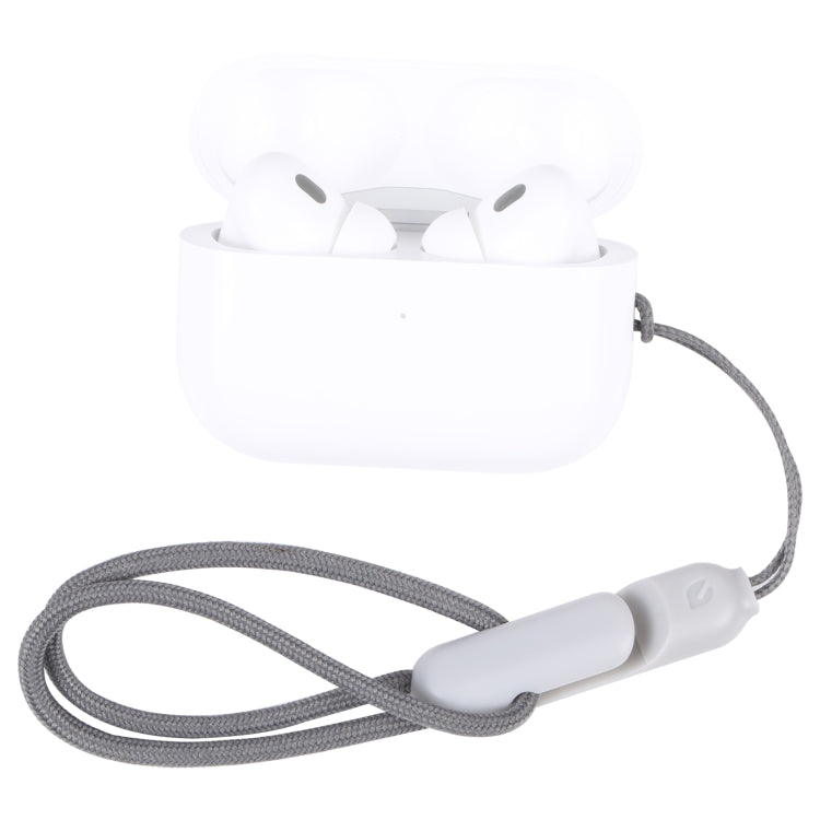 Für Apple AirPods Pro 2 Kabellose Bluetooth-Kopfhörer Anti-Verlust Schnur Telefonhülle Lanyard, Hochwertige Imitation Grau