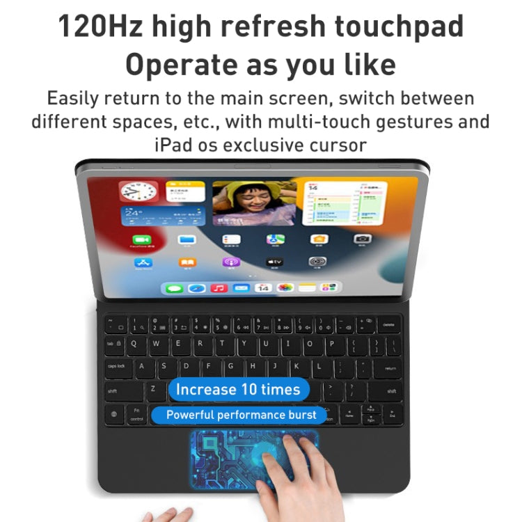 Für iPad 10. Generation 10,9 2022 T89 Magic Suspended Bluetooth-Tastatur Lederhülle, Für iPad 10. Generation 10,9 2022