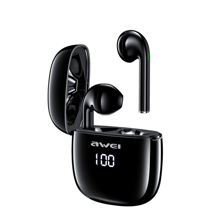 awei T28P Bluetooth V5.0 TWS True Wireless Sport LED-Display Headset mit Ladeetui