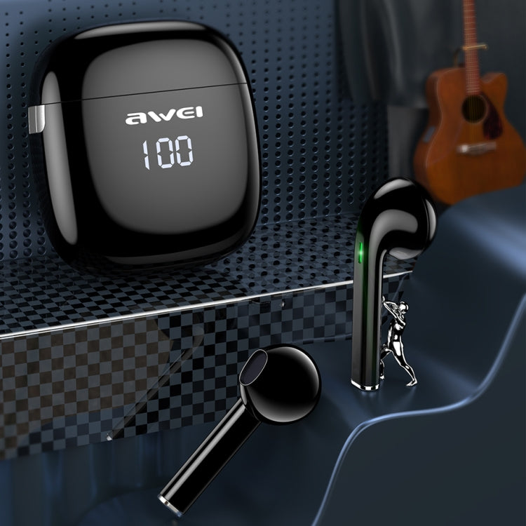awei T28P Bluetooth V5.0 TWS True Wireless Sport LED-Display Headset mit Ladeetui