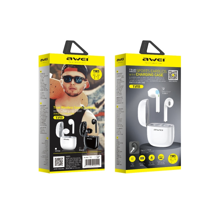 awei T28 Bluetooth V5.0 True Wireless Sport TWS Headset mit Ladeetui