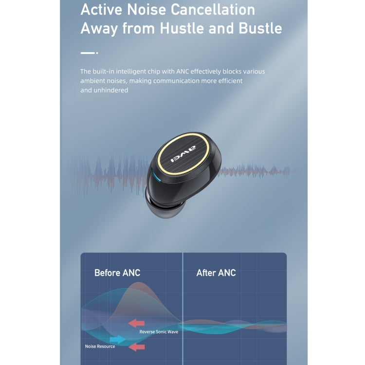 awei TA3 Bluetooth 5.0 ANC Aktive Geräuschunterdrückung kabelloser Bluetooth-Ohrhörer, TA3