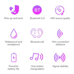 DT-4 IPX Wasserdichte Bluetooth 5.0 Kabellose Bluetooth-Ohrhörer mit 350mAh Magnetischer Ladestation, Unterstützt Anrufe, DT-4
