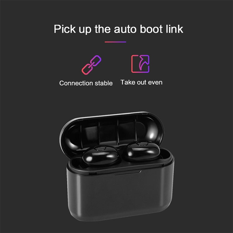 DT-4 IPX Wasserdichte Bluetooth 5.0 Kabellose Bluetooth-Ohrhörer mit 350mAh Magnetischer Ladestation, Unterstützt Anrufe, DT-4