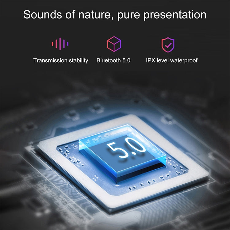 DT-4 IPX Wasserdichte Bluetooth 5.0 Kabellose Bluetooth-Ohrhörer mit 350mAh Magnetischer Ladestation, Unterstützt Anrufe, DT-4