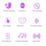 DT-14 Kabelloses Zwei-Ohr Bluetooth-Headset Unterstützt Touch & Intelligentes Magnetisches Laden & Automatisches Einschalten und Koppeln