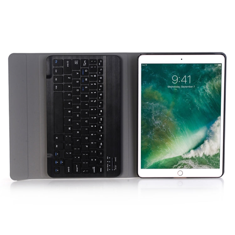 A09 Bluetooth 3.0 Ultraleichtes ABS Abnehmbares Bluetooth Keyboard Leder-Tablet-Hülle für iPad Air / Pro 10,5 Zoll (2019), mit Halter