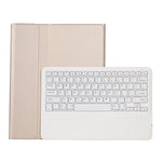 A12B Bluetooth 3.0 Ultra-dünne abnehmbare Bluetooth-Tastatur Leder-Tablet-Hülle für iPad Air 13 2024 / 2025 / Pro 12,9 Zoll 2022 / 2021 / 2020 / 2018, mit Stiftschacht & Halter