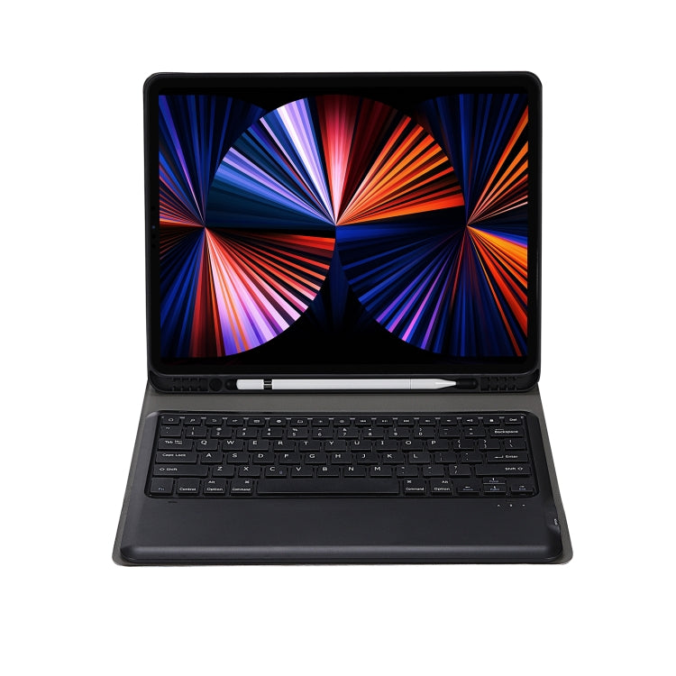A12B Bluetooth 3.0 Ultra-dünne abnehmbare Bluetooth-Tastatur Leder-Tablet-Hülle für iPad Air 13 2024 / 2025 / Pro 12,9 Zoll 2022 / 2021 / 2020 / 2018, mit Stiftschacht & Halter