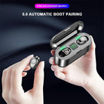 F9 TWS V5.0 Touch-Steuerung Binaurales Kabelloses Bluetooth-Headset mit Ladecase und Digitalanzeige, F9